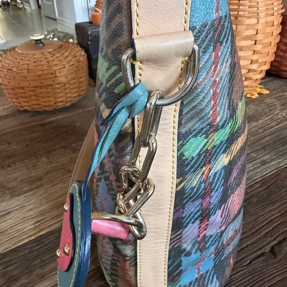 1990’s Dooney & Bourke Rainbow Plaid Bucket Bag - RARE Vintage!! - Picture 4 of 11